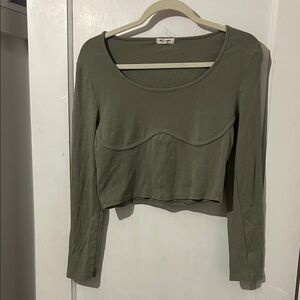 Heart Hips Olive Green Long Sleeve Blouse